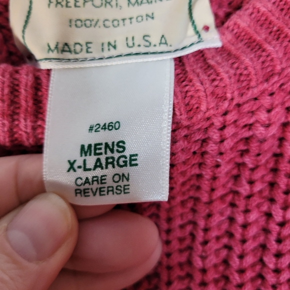 Mens LL Bean 100% Cotton USA Made Chunky knit sweater  Sz XL USA made - Picture 4 of 10